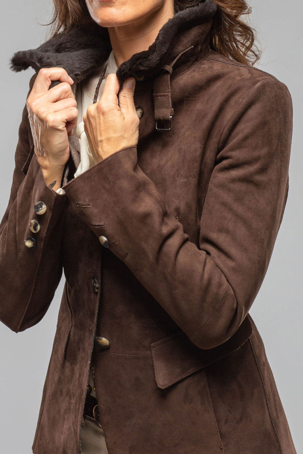 Federica Suede Blazer In Chocolate