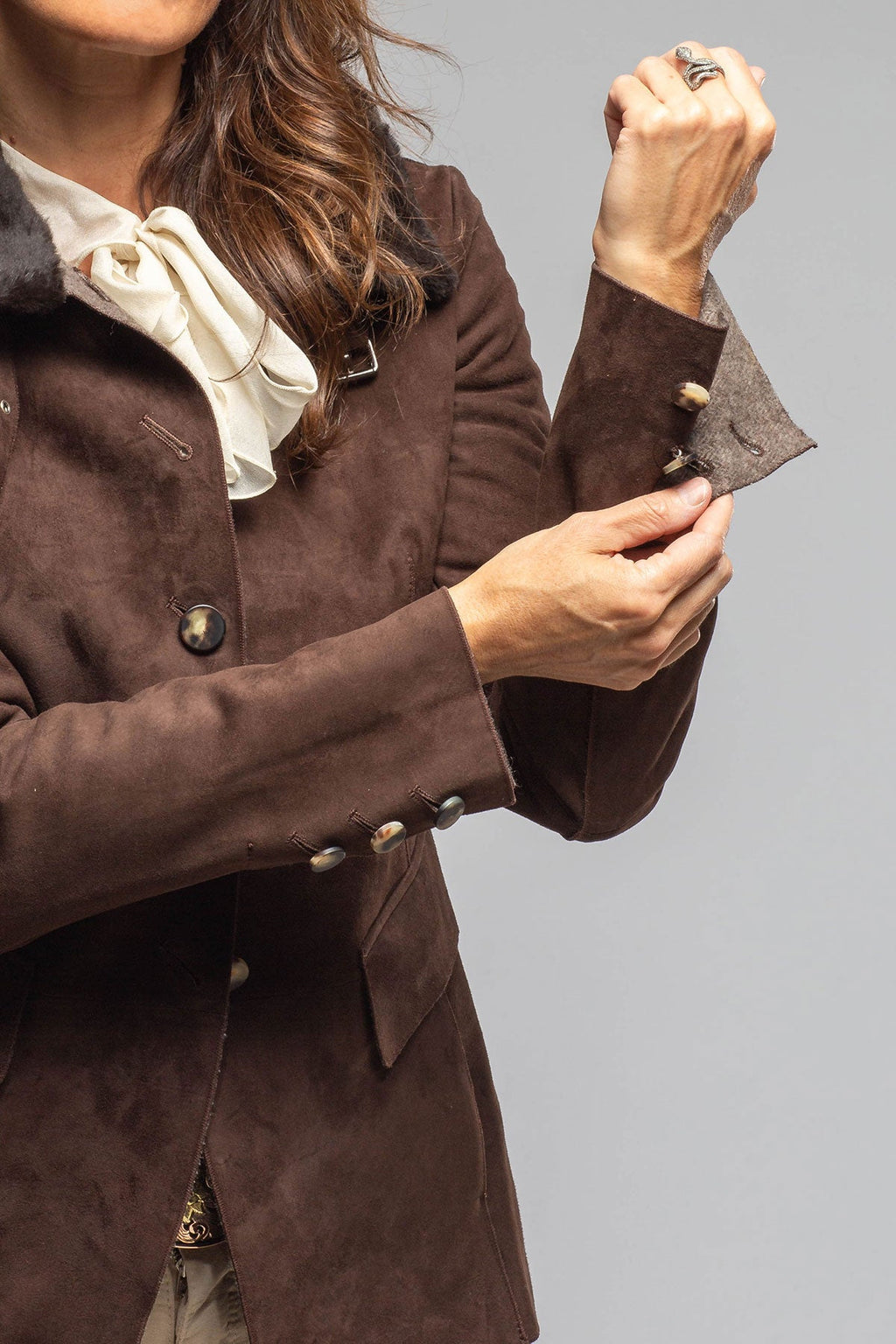 Federica Suede Blazer In Chocolate