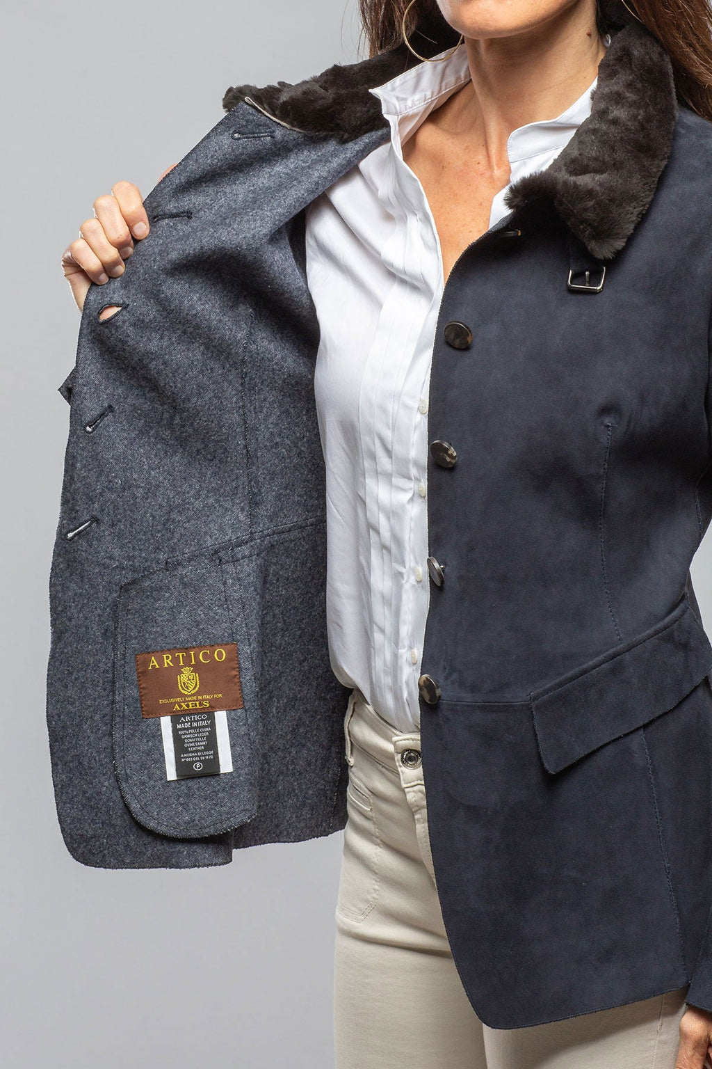 Federica Suede Blazer In Navy