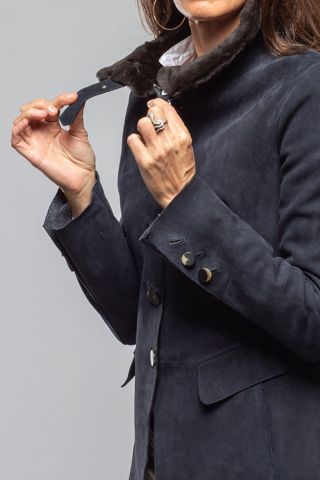 Federica Suede Blazer In Navy