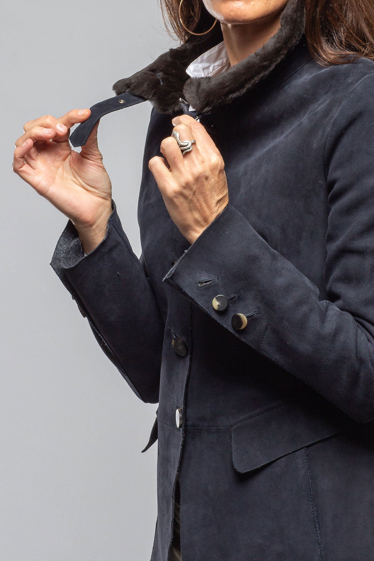 Federica Suede Blazer In Navy