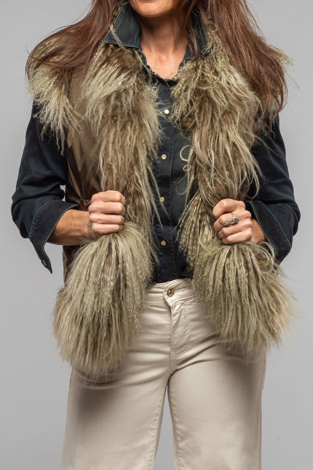 Kazakh Reversible Mongolian Shearling Vest