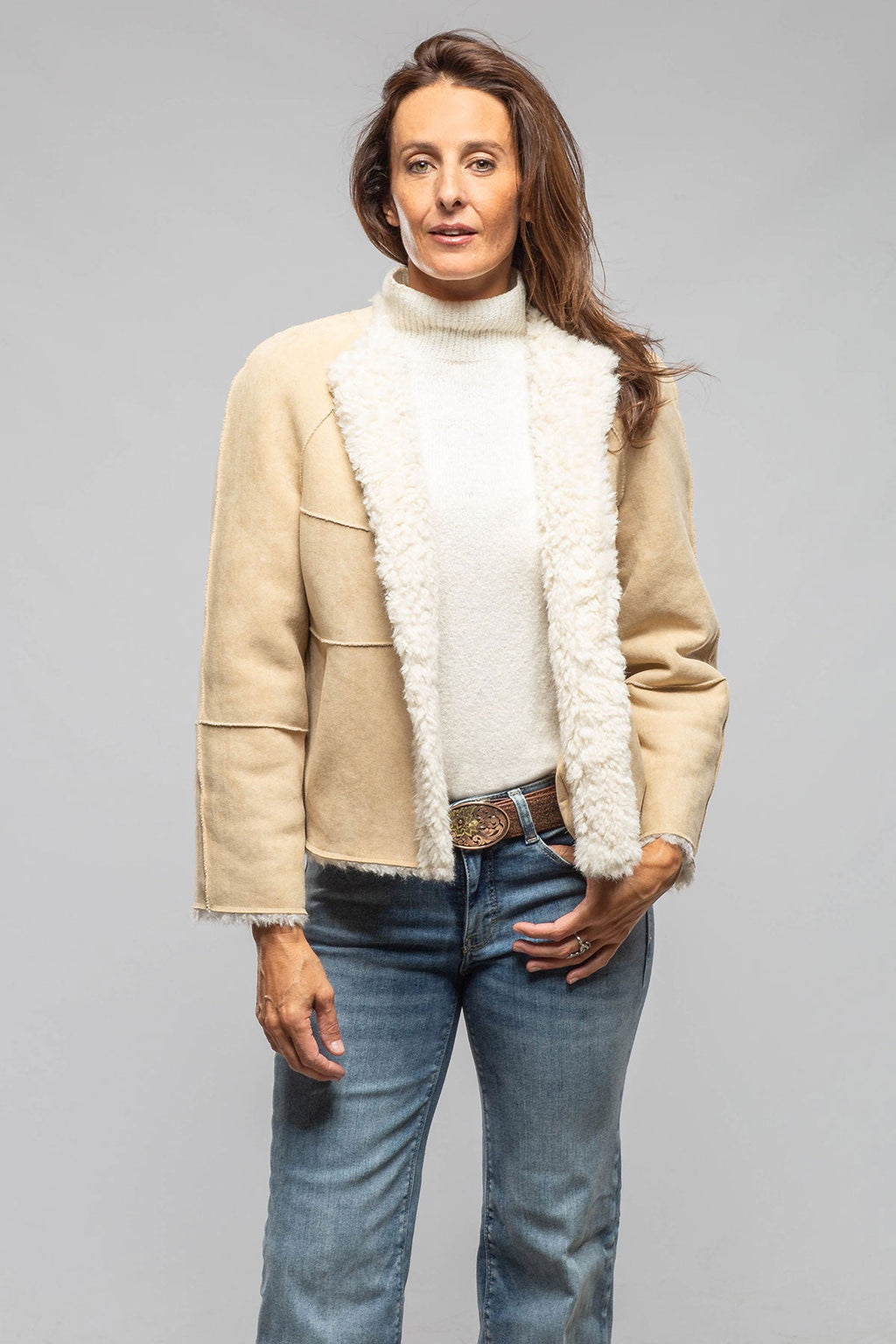 Pinto Reversible Eco Shearling In Honey Cream