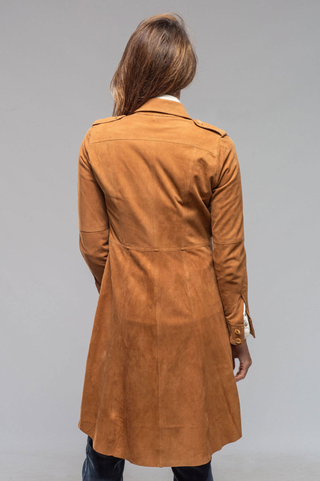 Savannah Long Leather Tunic In Tobacco