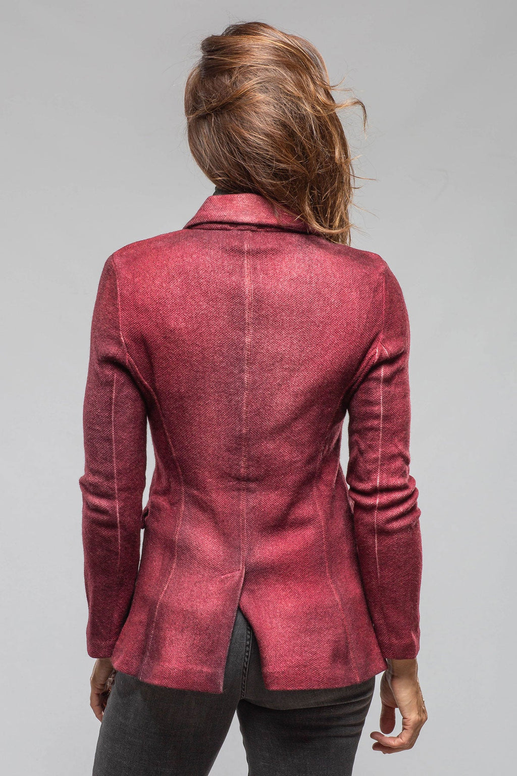 Borgo Hand Painted Blazer In Dark Wine