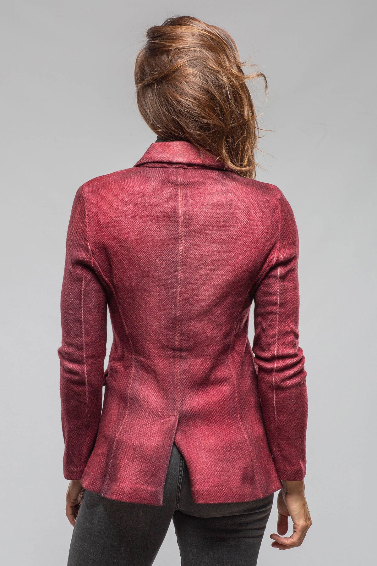 Borgo Hand Painted Blazer In Dark Wine