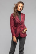 Borgo Hand Painted Blazer In Dark Wine