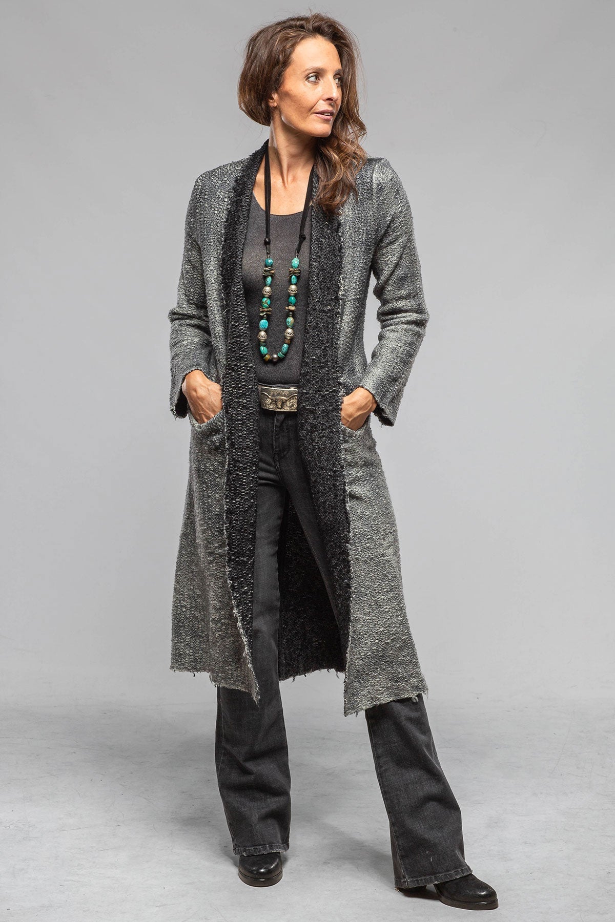 Calla Boucle Sweater Coat In Husky