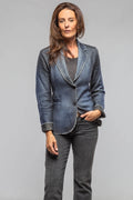 Davi Raw Edge Painted Blazer In Midnight