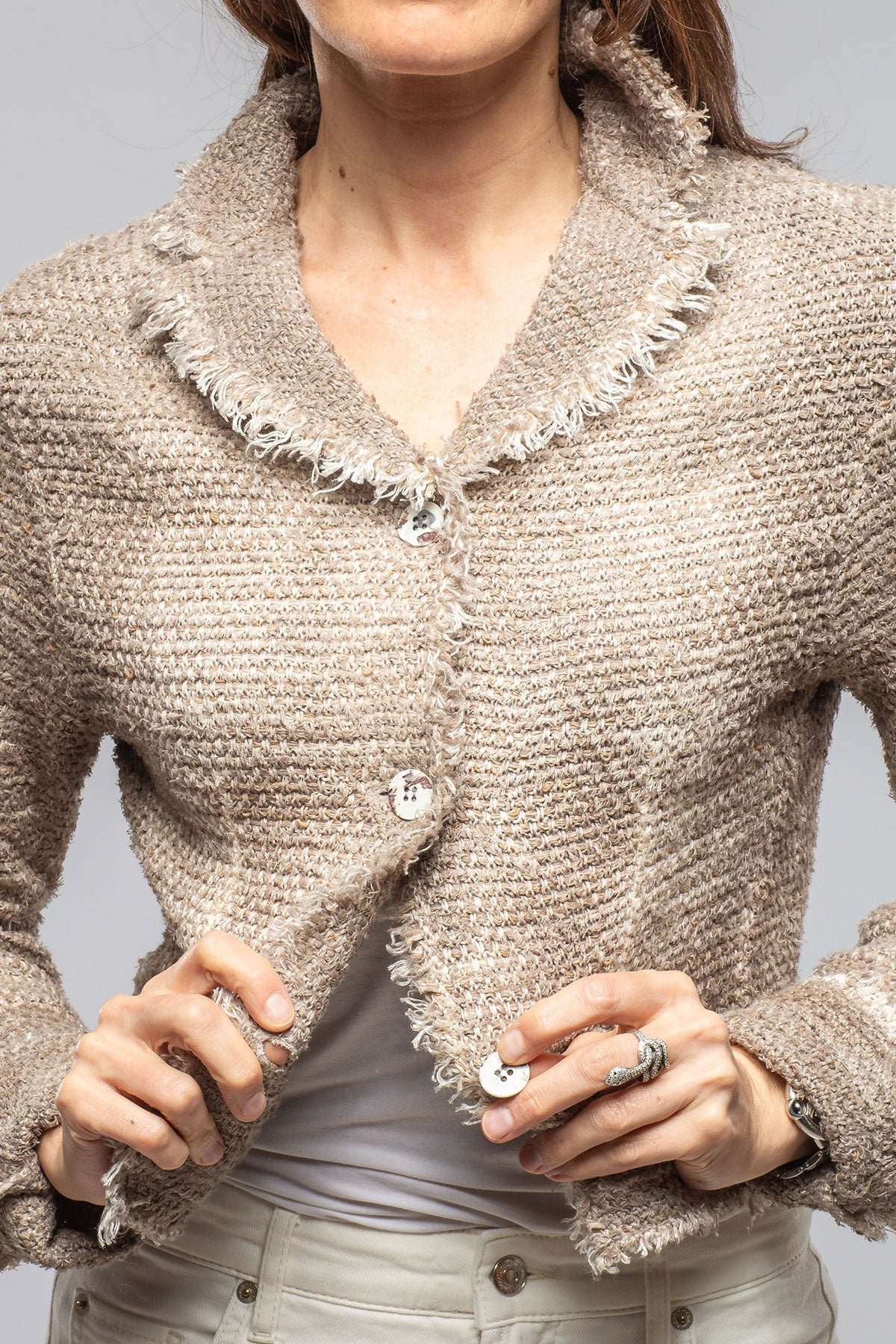 Evola Cropped Jacket In Walnut