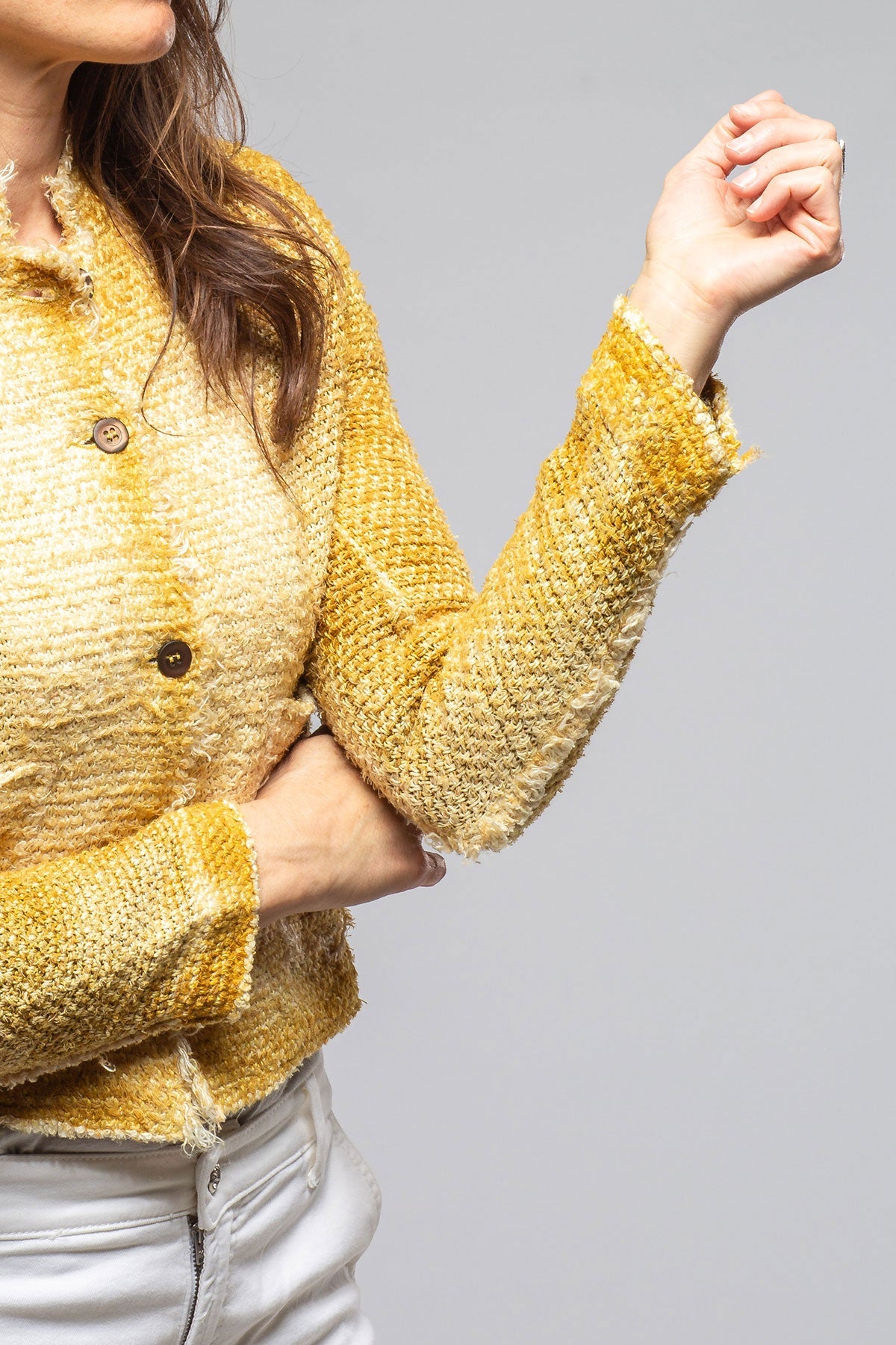 Olette Stitch Knit Jacket In Pepita