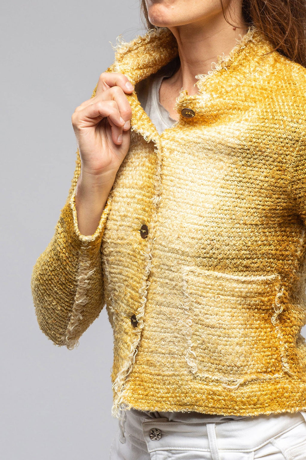 Olette Stitch Knit Jacket In Pepita