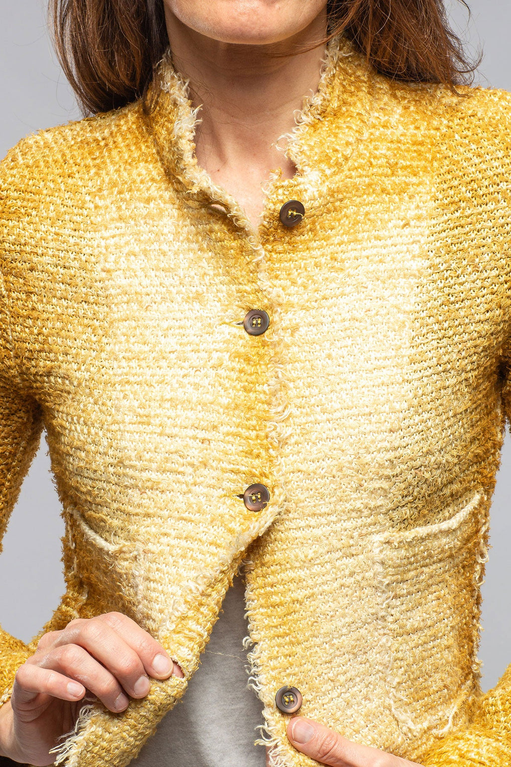 Olette Stitch Knit Jacket In Pepita