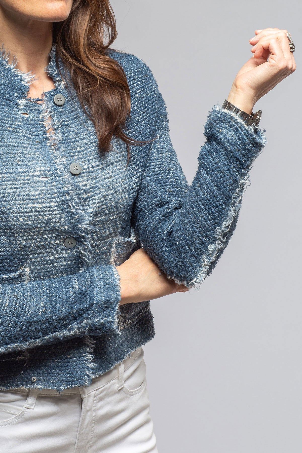 Olette Stitch Knit Jacket In Titanium