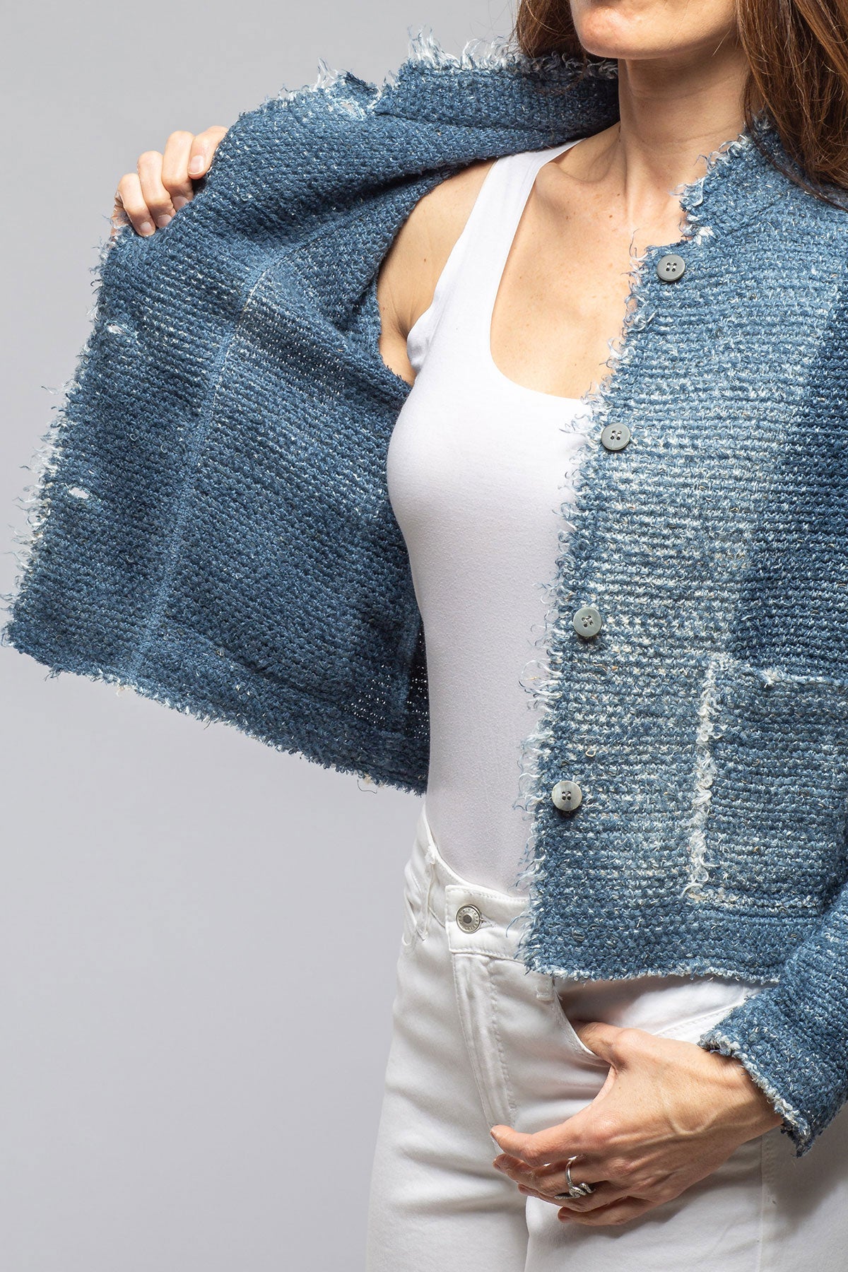 Olette Stitch Knit Jacket In Titanium