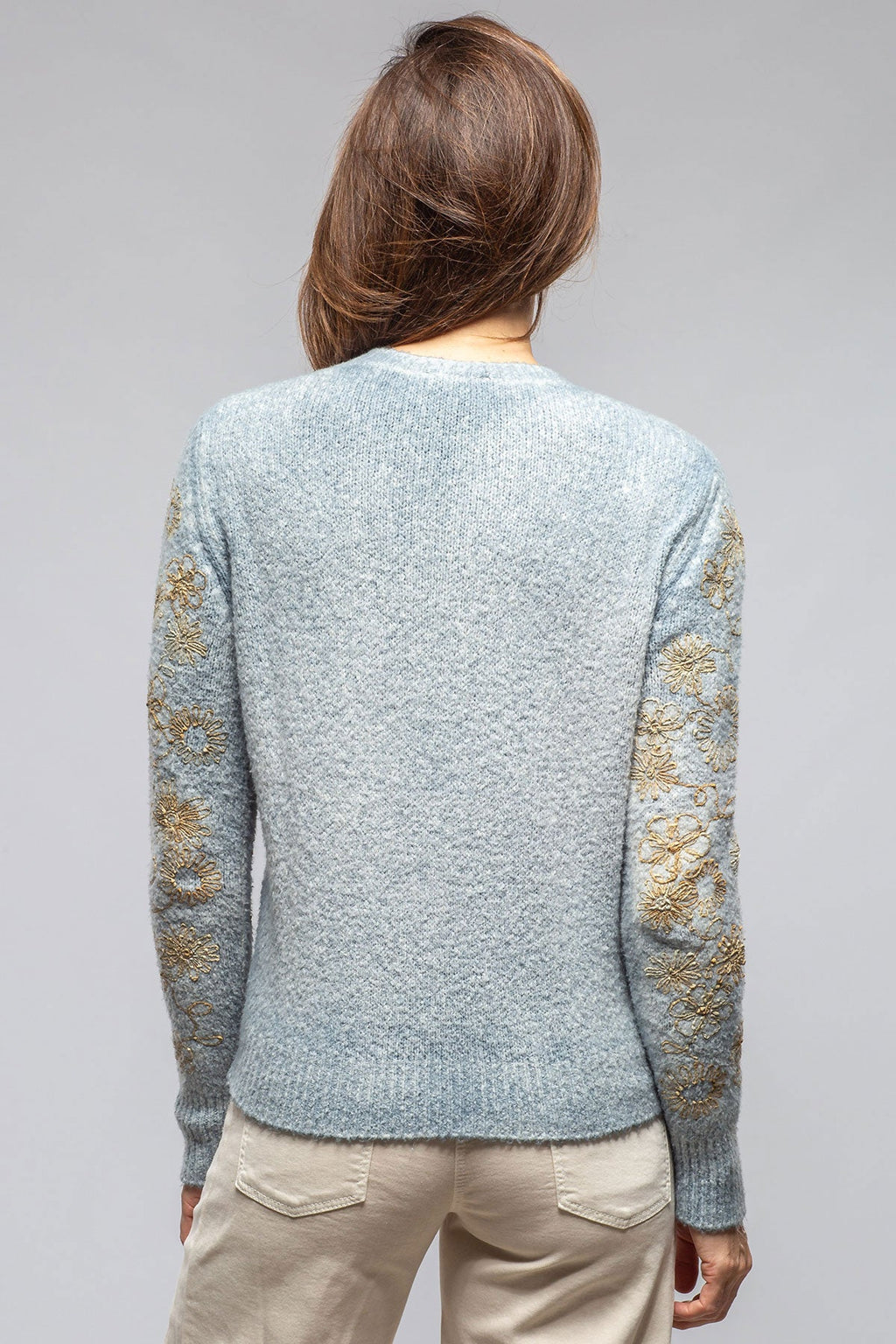 Rafaella Embroidered Sweater In Titanium