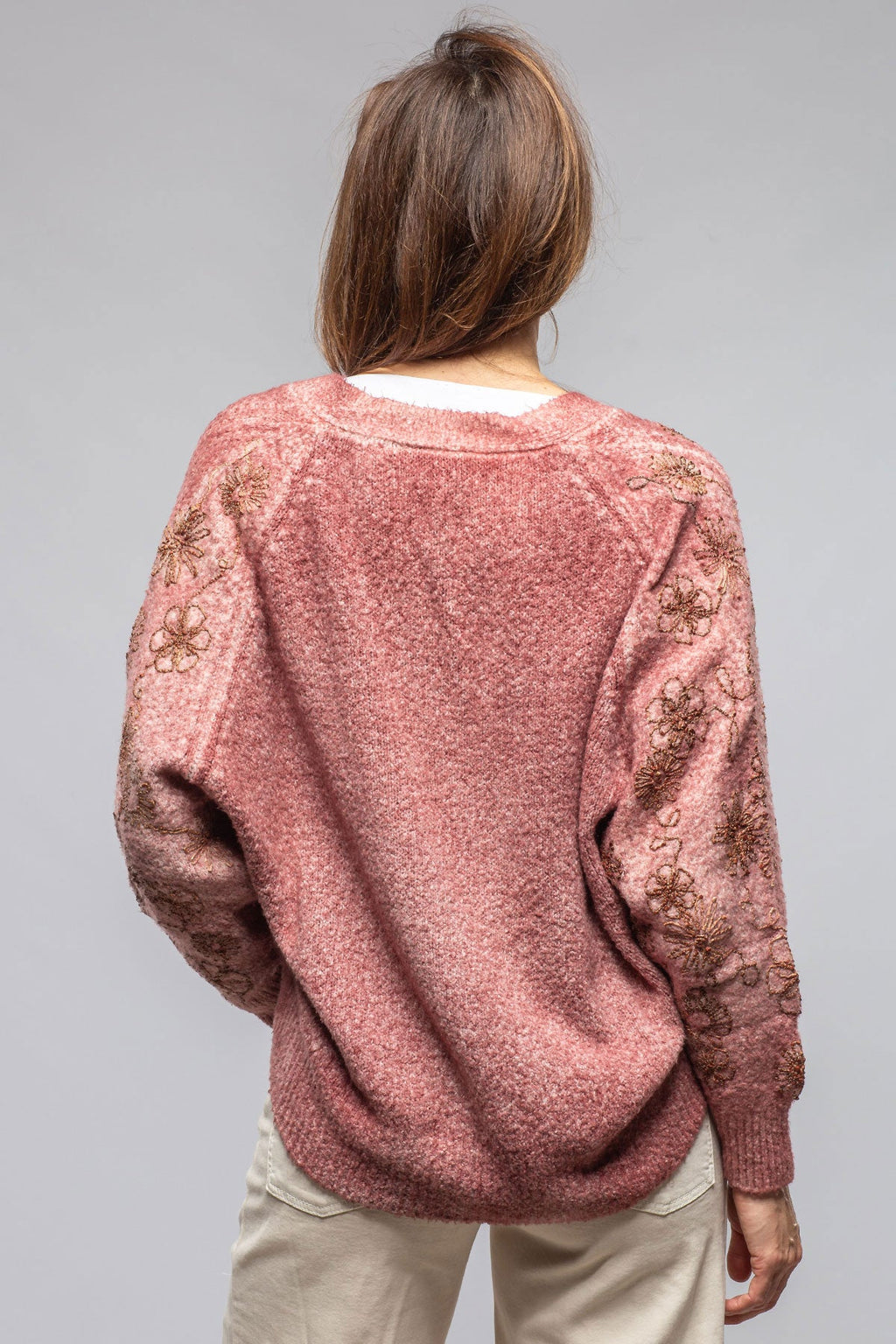 Rafi Embroidered Cardigan In Agate