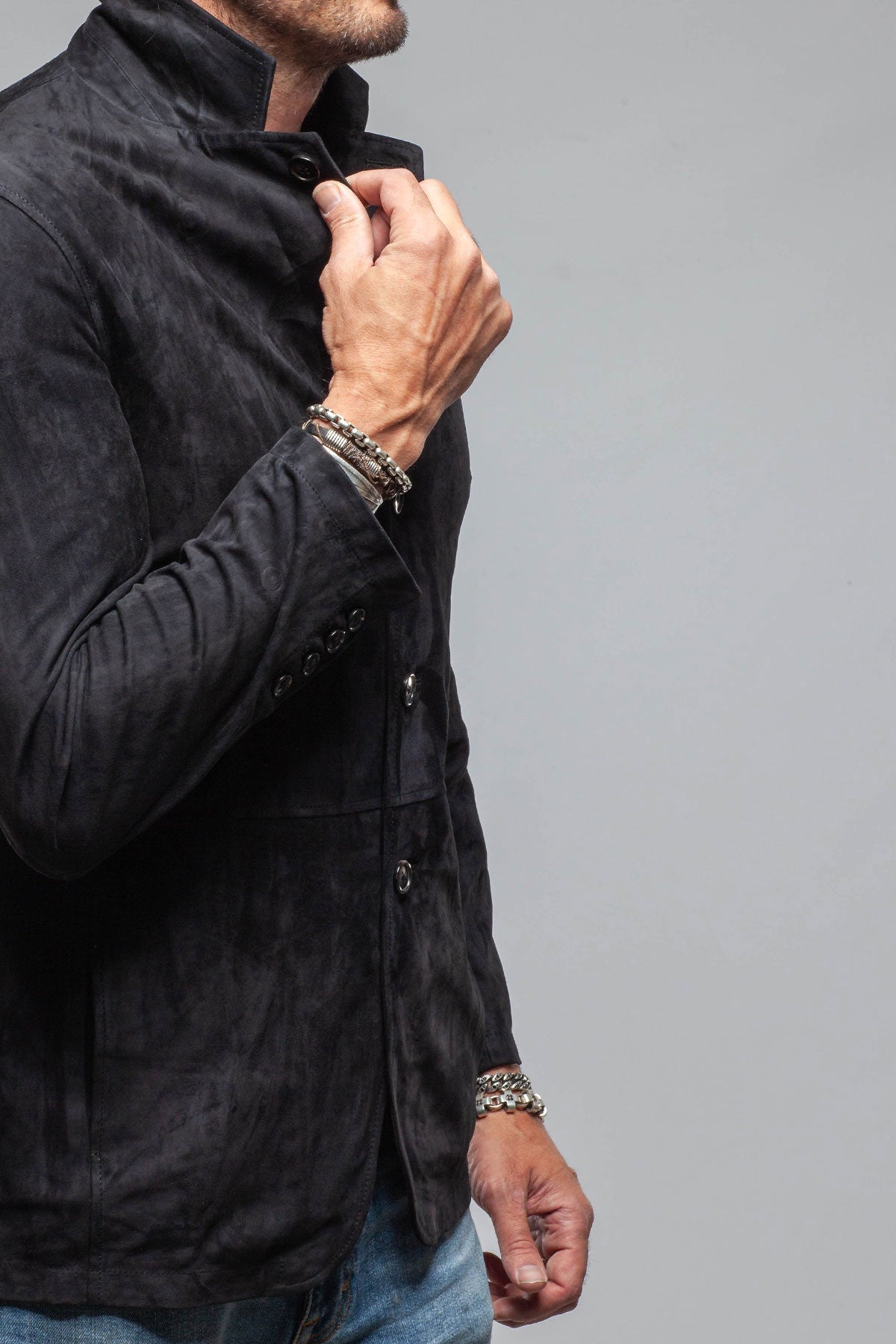 Cassidy Suede Blazer In Oltremare