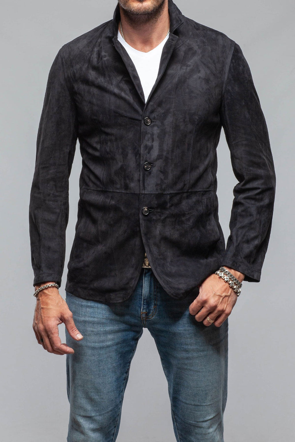 Cassidy Suede Blazer In Oltremare