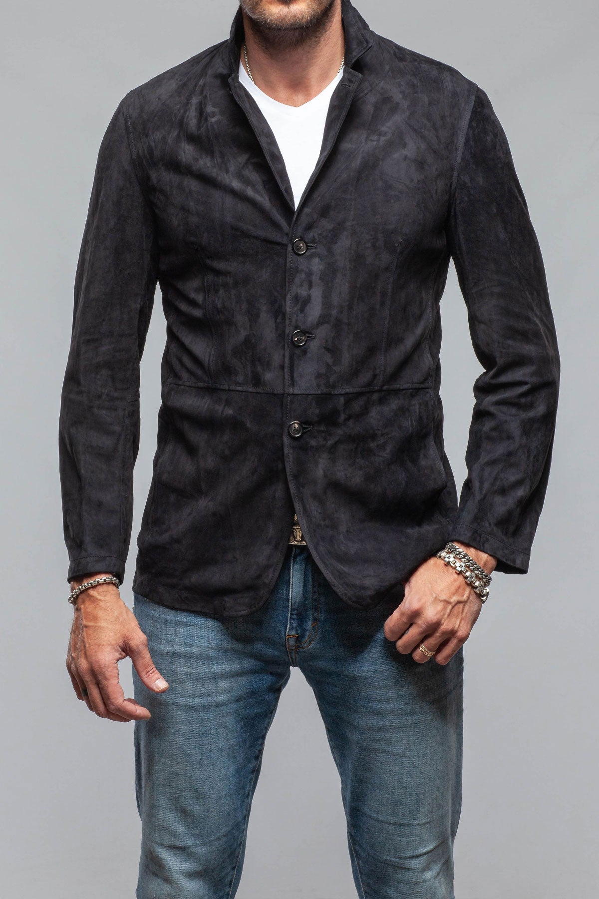 Cassidy Suede Blazer In Oltremare