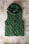 Diamond Hooded Vest In Emerald
