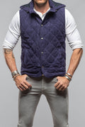 Diamond Hooded Vest In Navy