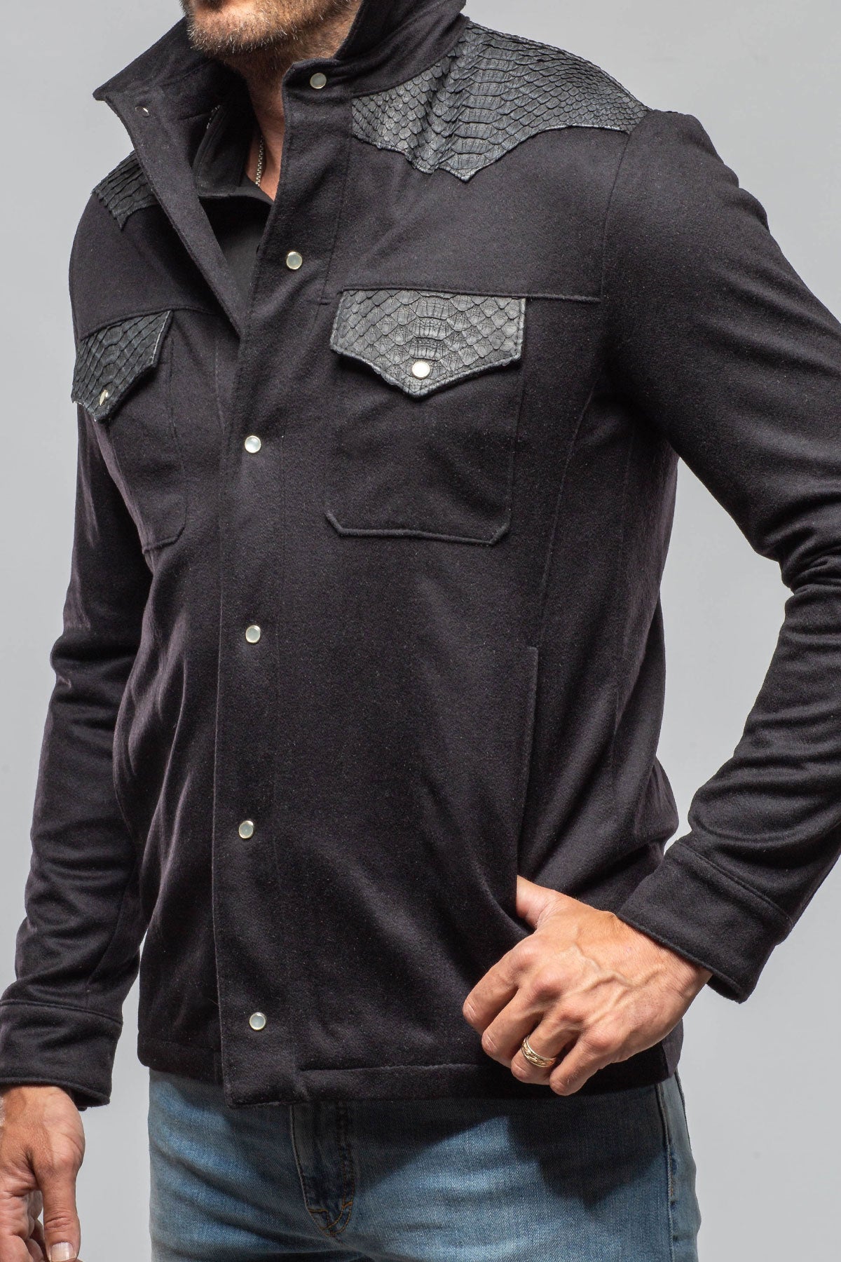 Duke Cashmere/Python Snap Shirt