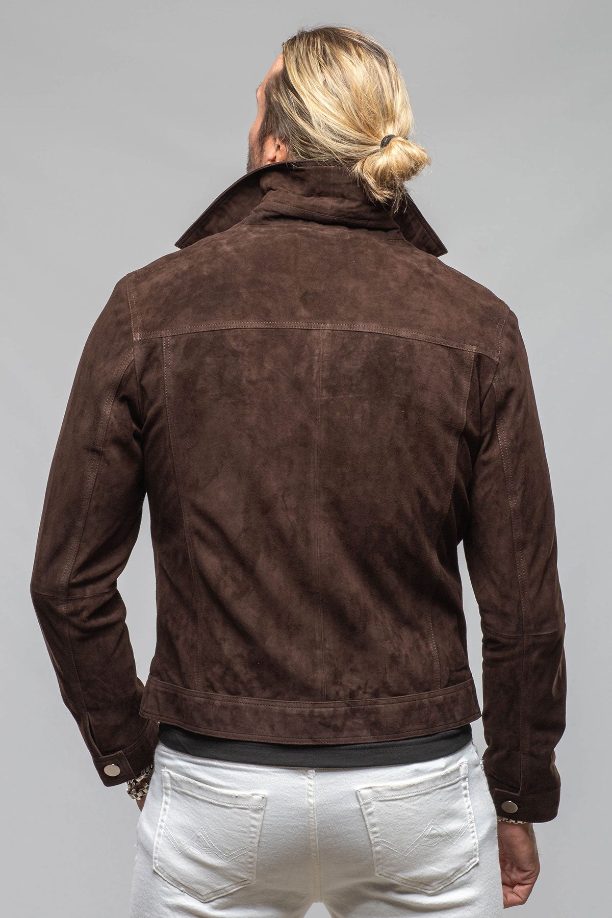 Ethan Sueded Jean Jacket In Chocolate Brown