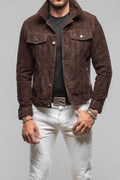 Ethan Sueded Jean Jacket In Chocolate Brown