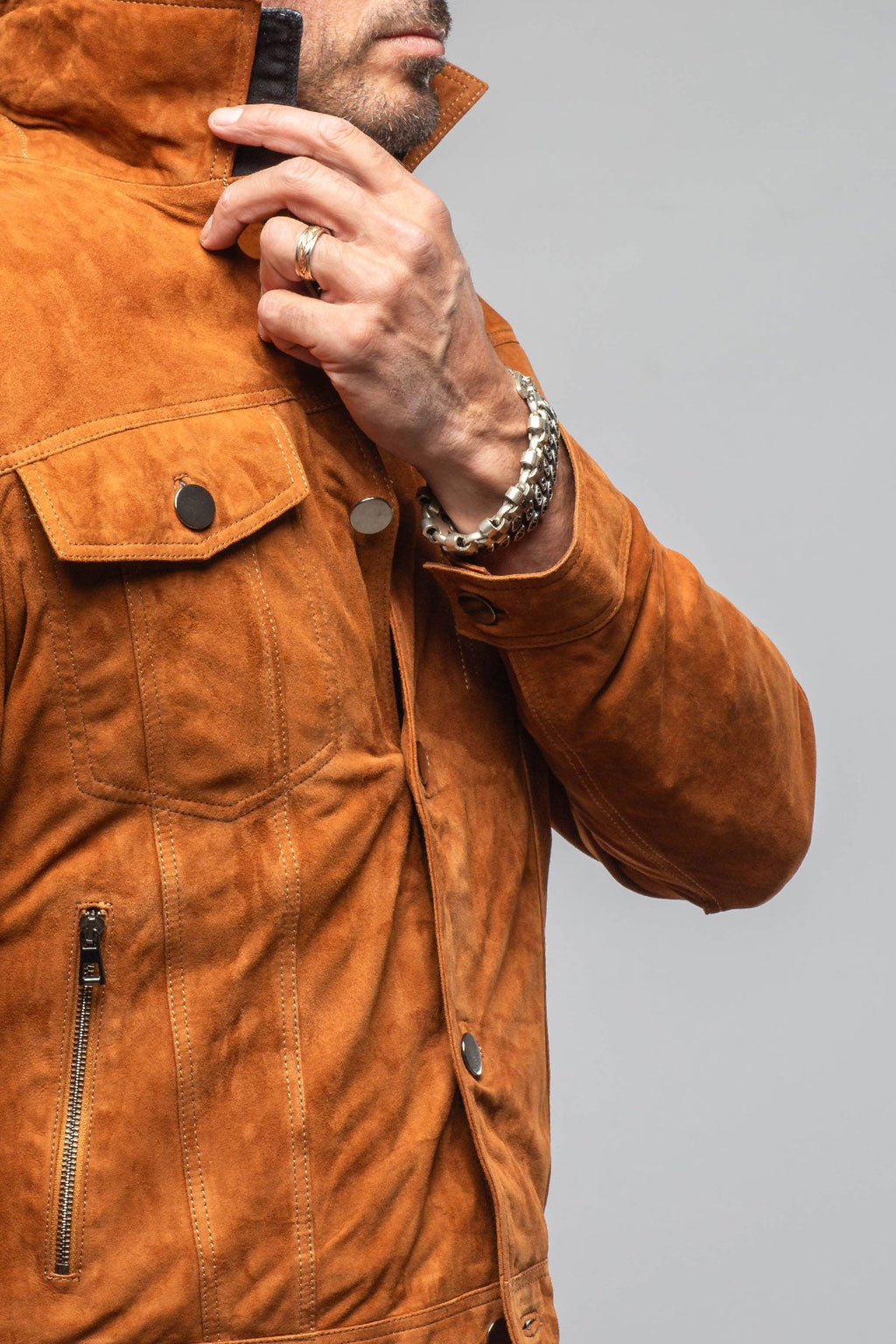 Ethan Sueded Jean Jacket In Whiskey