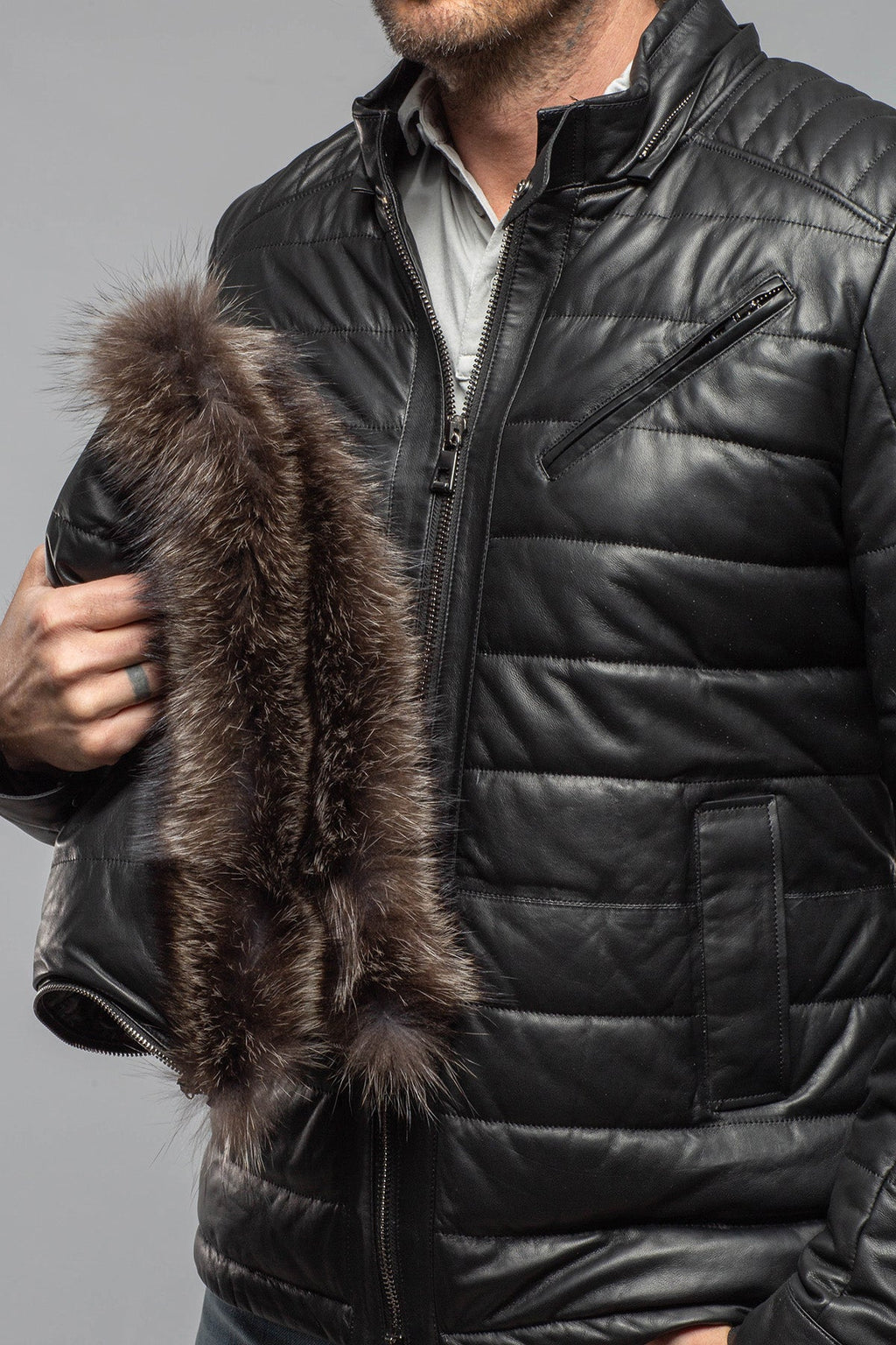 Griffin Leather Puffer