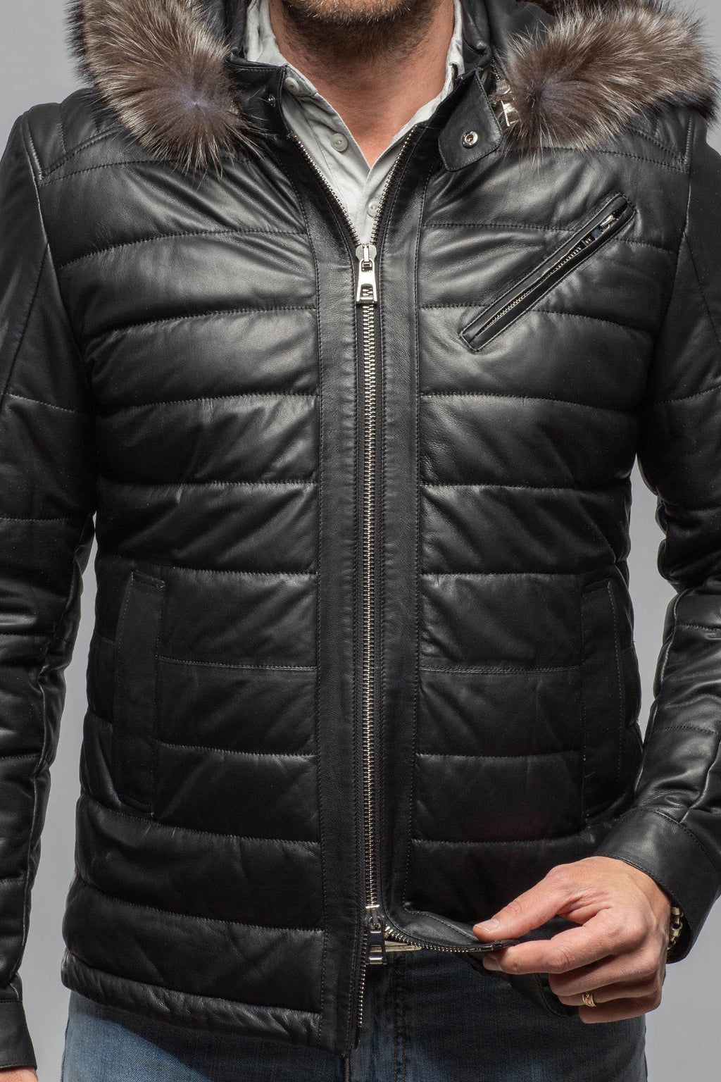 Griffin Leather Puffer