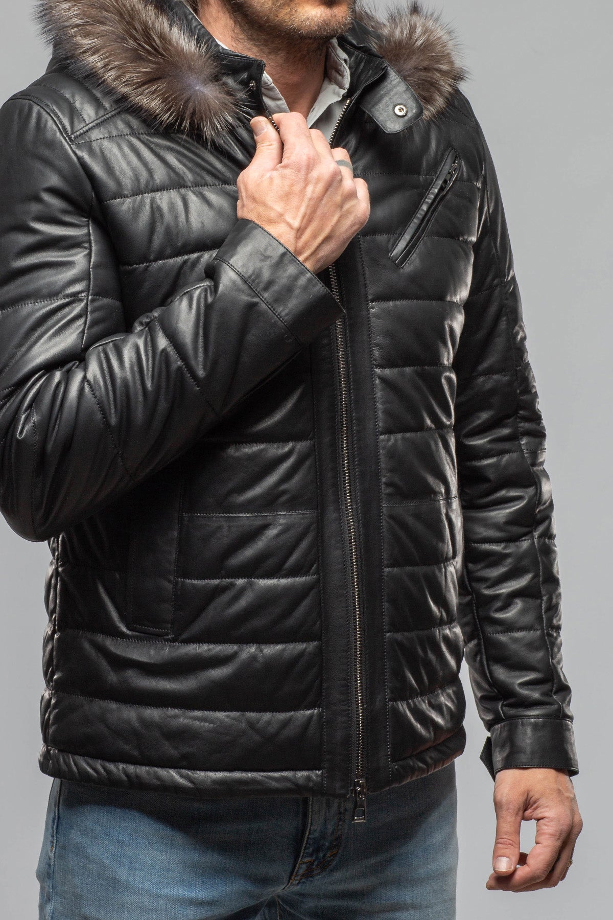 Griffin Leather Puffer