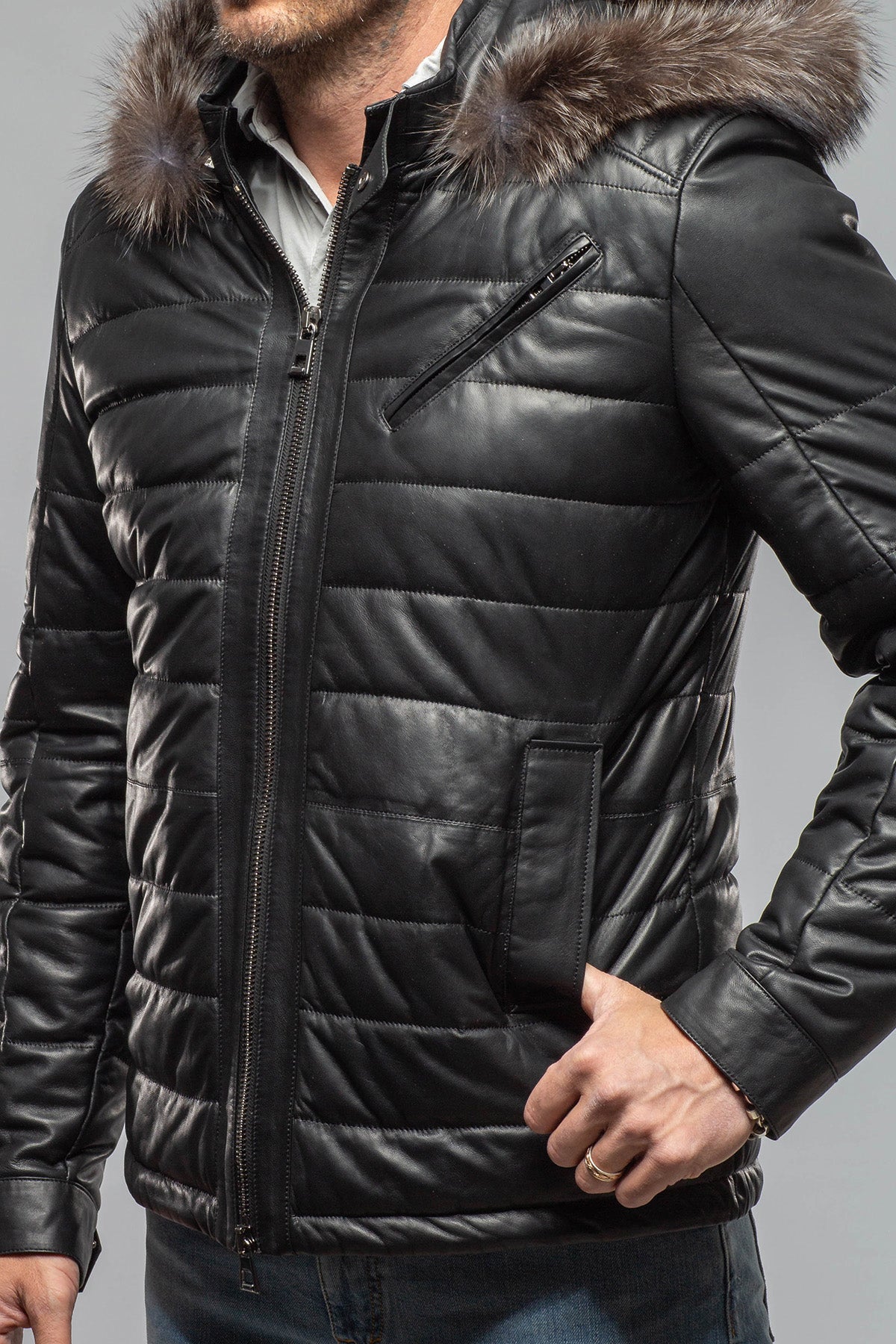 Griffin Leather Puffer