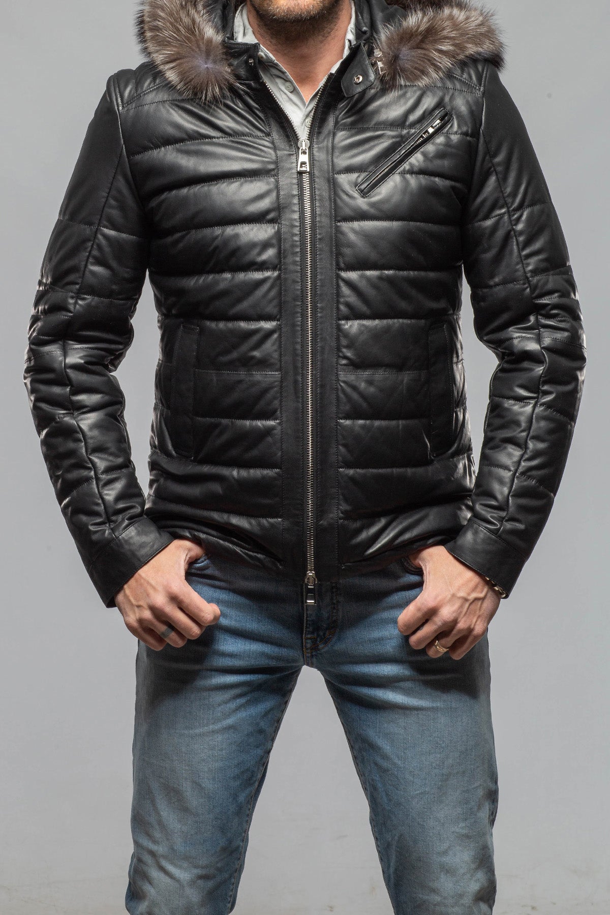 Griffin Leather Puffer