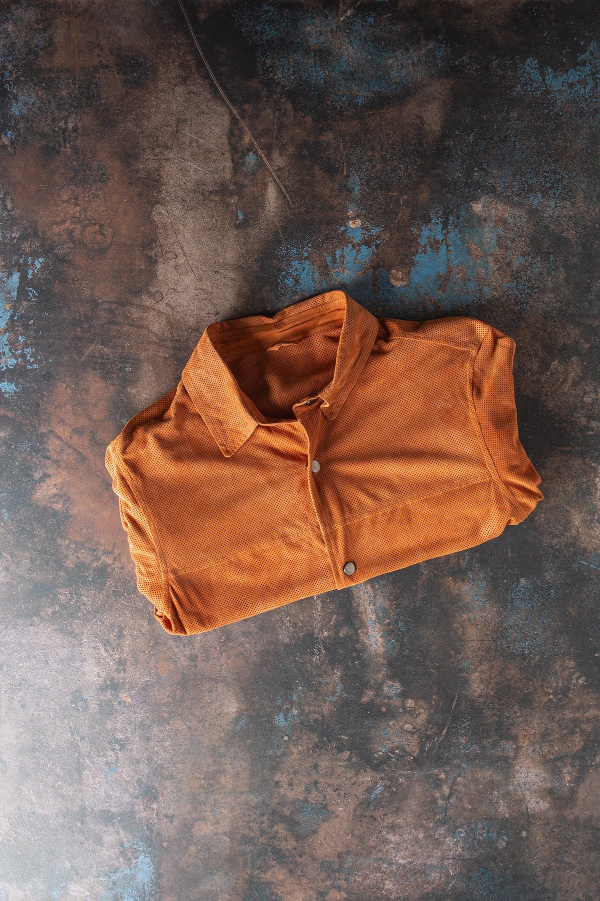 Johnston Perforated Suede Snap Shirt