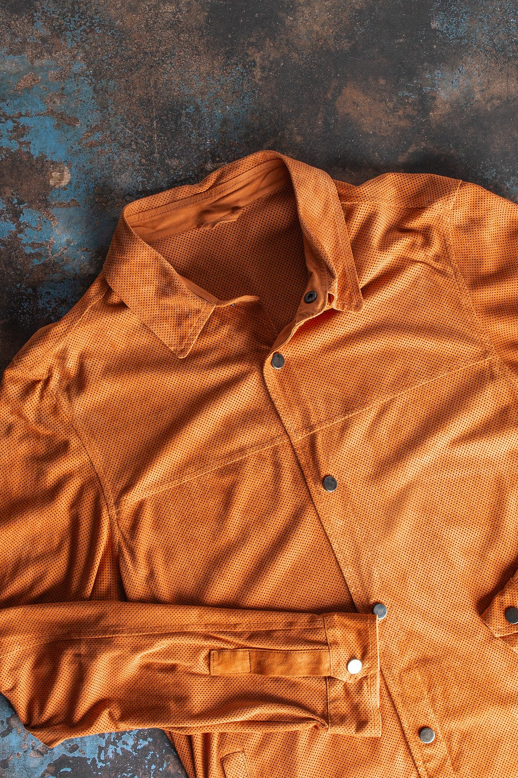 Johnston Perforated Suede Snap Shirt