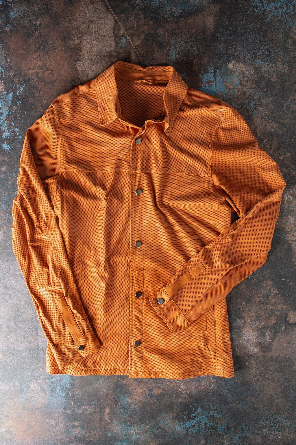 Johnston Perforated Suede Snap Shirt