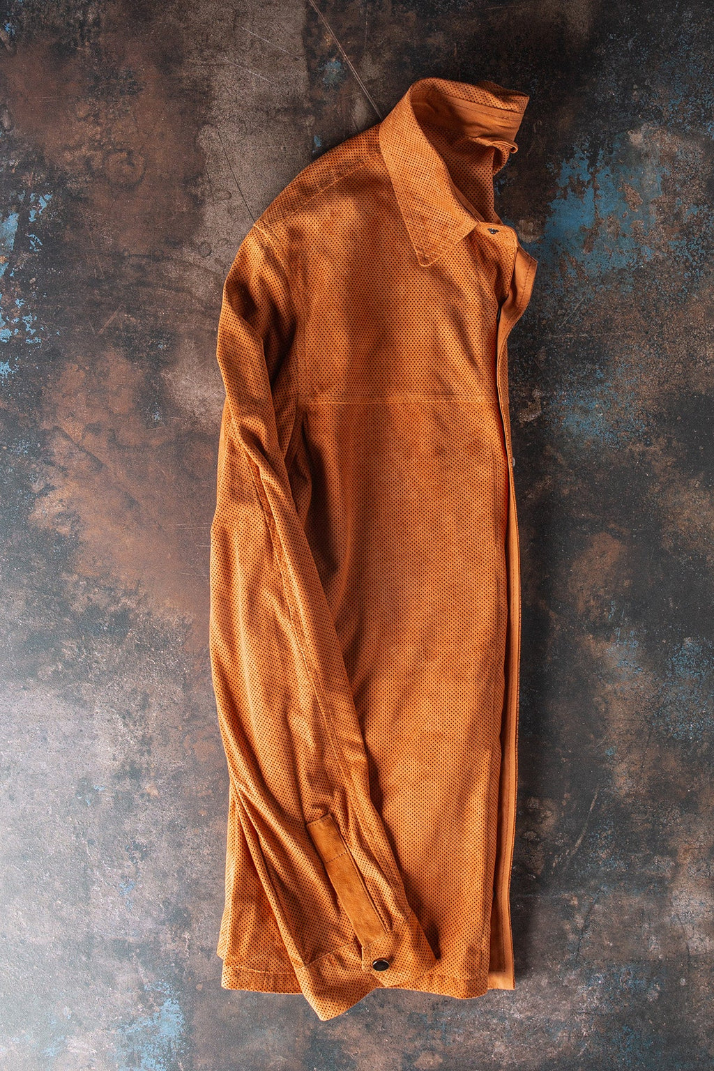 Johnston Perforated Suede Snap Shirt