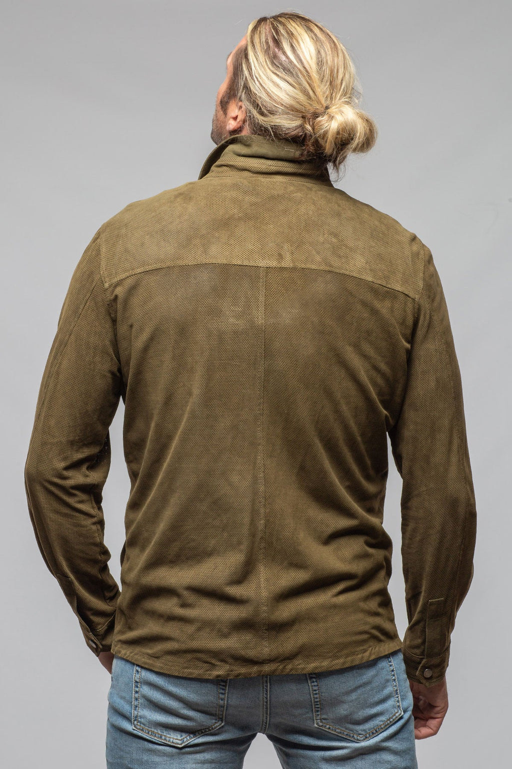 Johnston Perforated Suede Snap Shirt