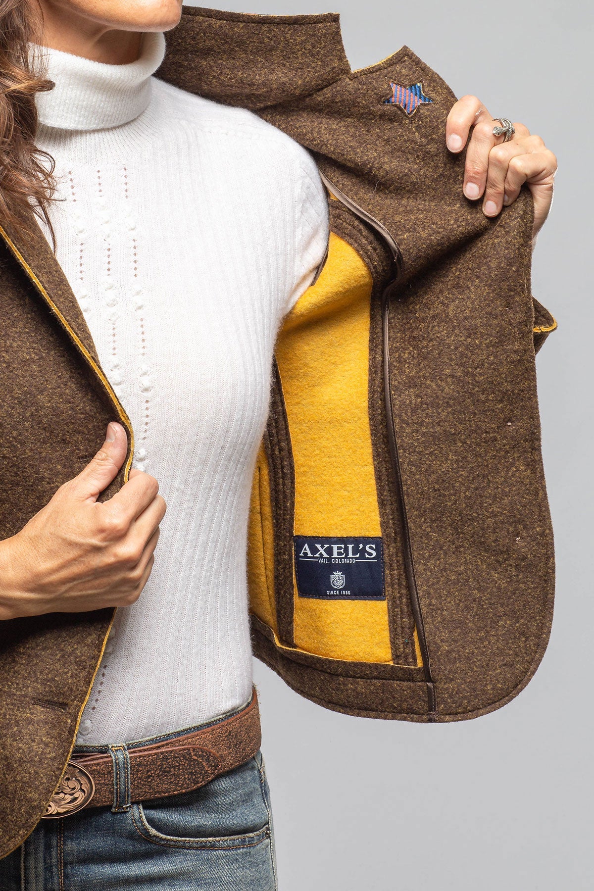 Maisie Wool Blazer In Brown Melange