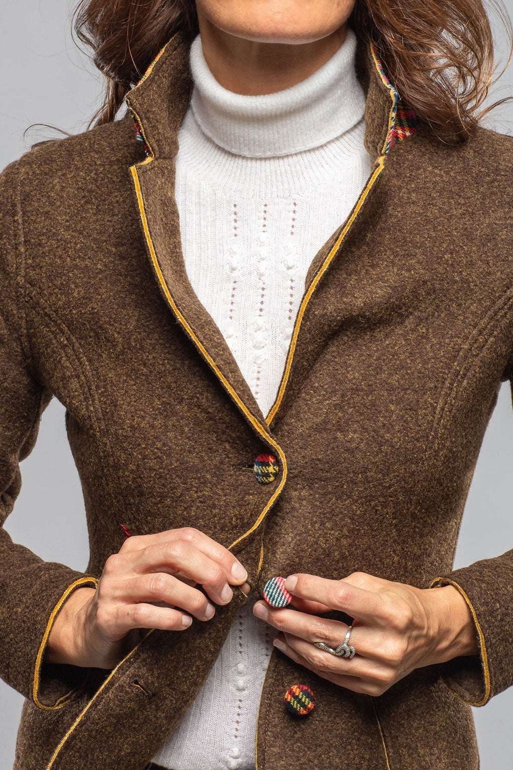 Maisie Wool Blazer In Brown Melange