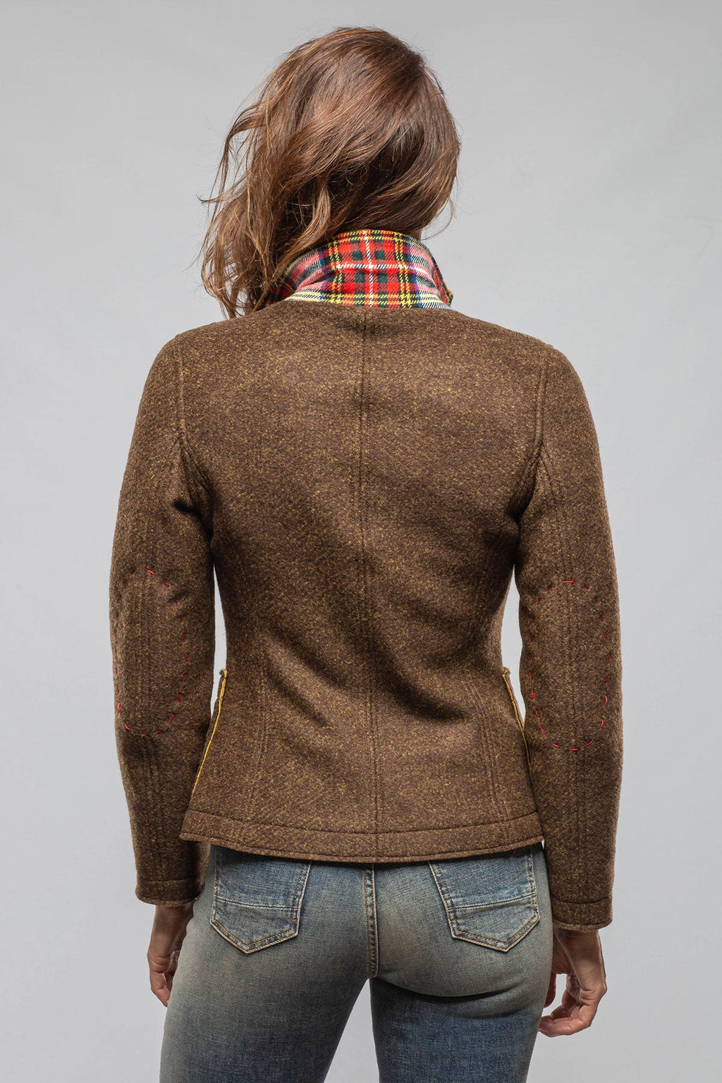 Maisie Wool Blazer In Brown Melange