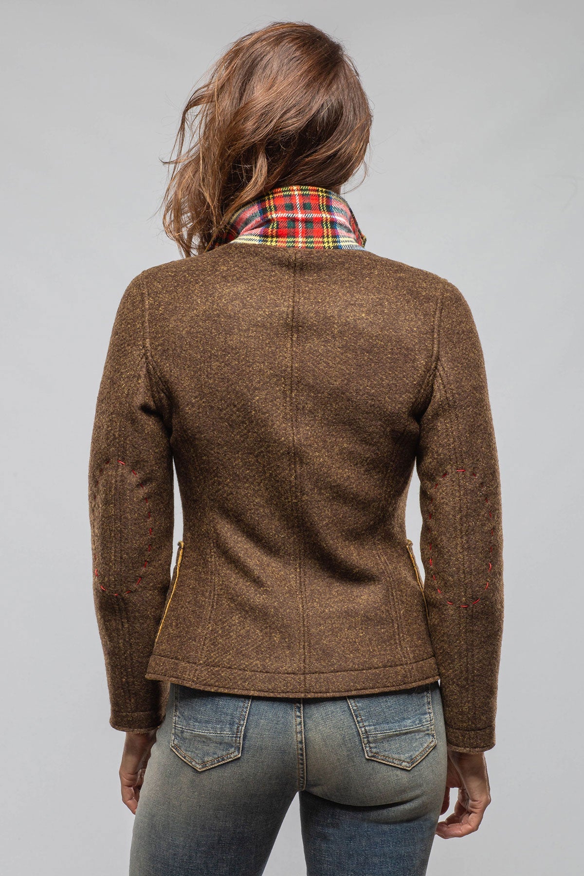 Maisie Wool Blazer In Brown Melange