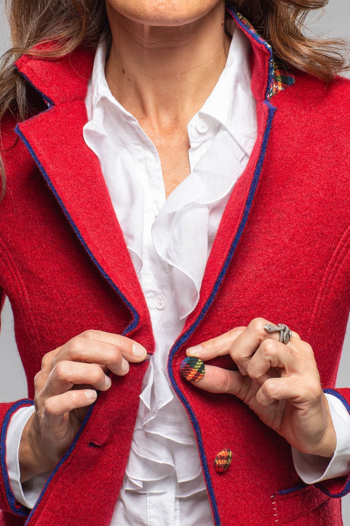 Maisie Wool Blazer In Red