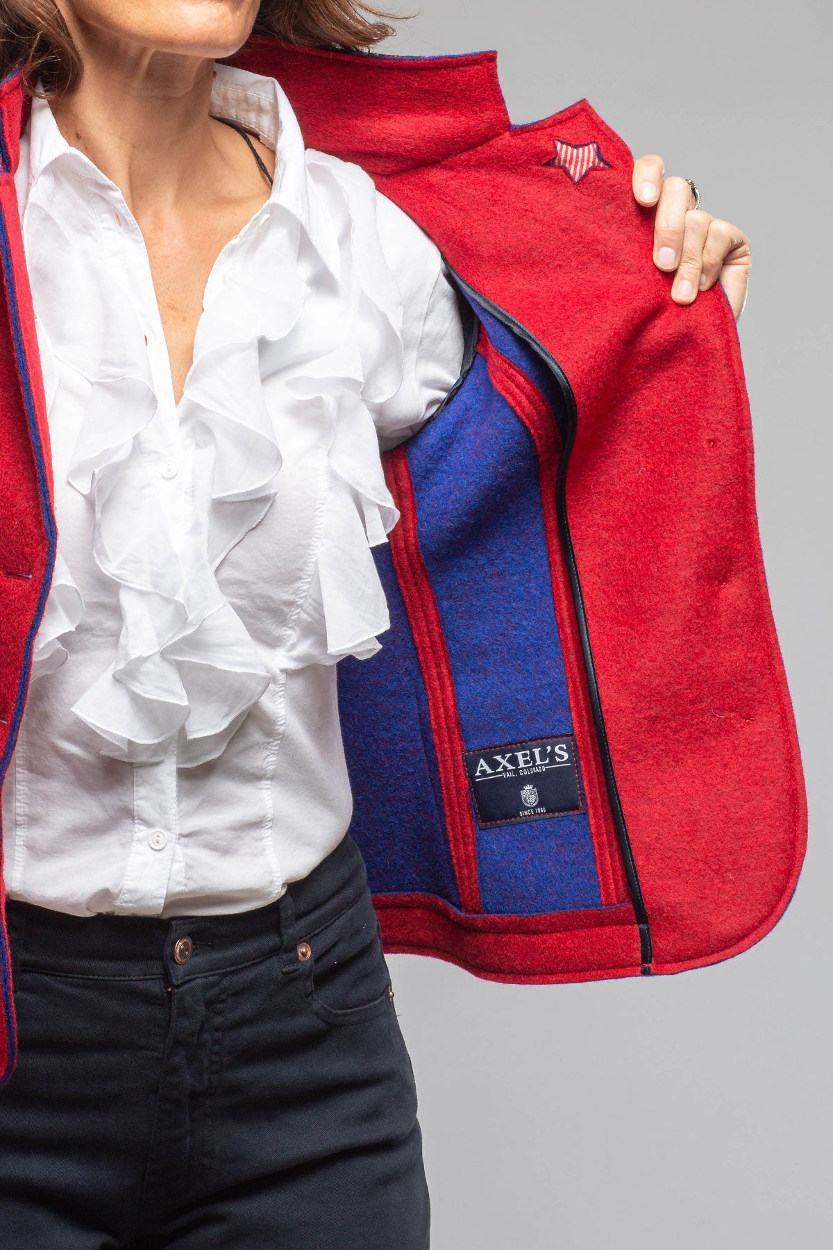 Maisie Wool Blazer In Red