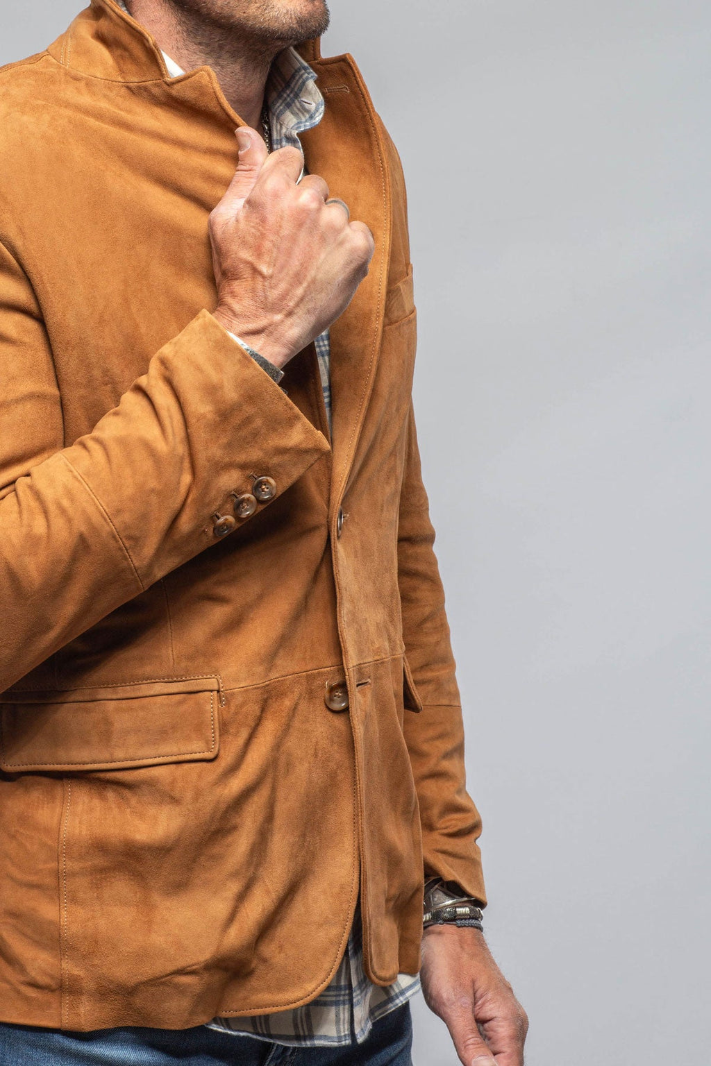 Maldito Suede Blazer In Cognac
