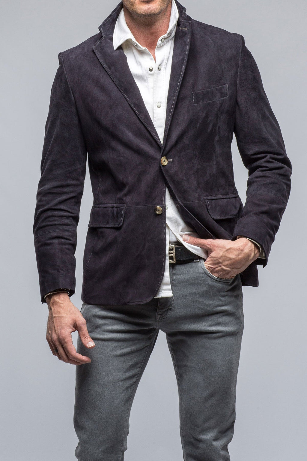 Maldito Suede Blazer In Navy