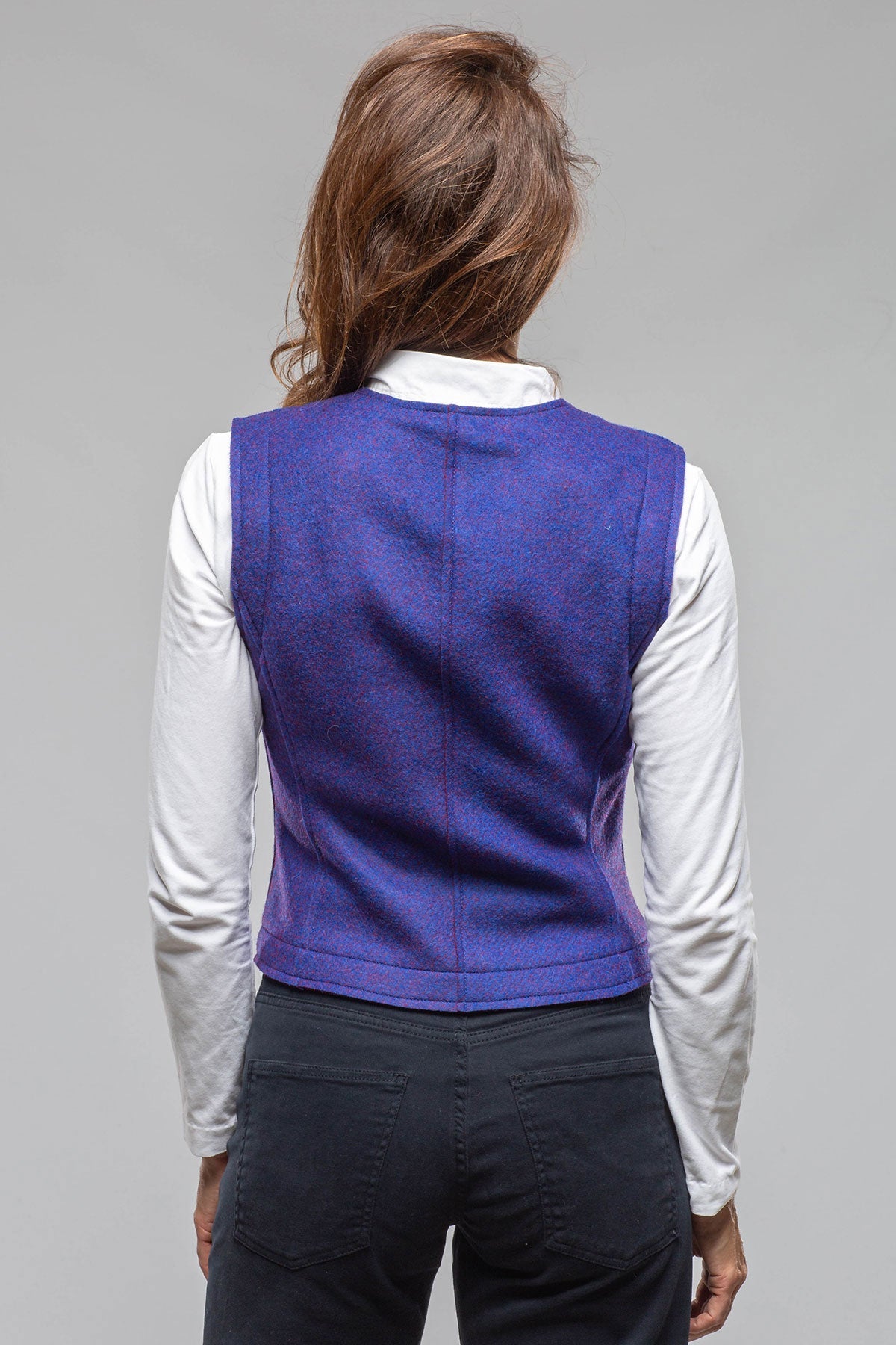 Nelly Double Face Wool Vest In Blue