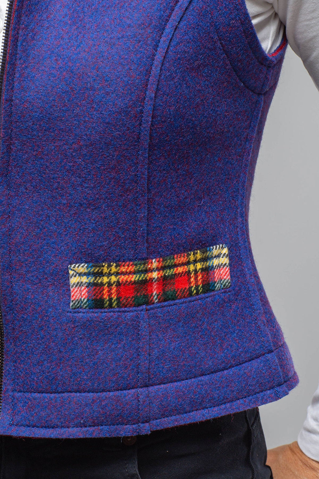 Nelly Double Face Wool Vest In Blue